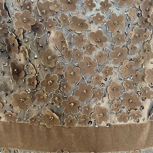 Mac Duggal 67007 Brown Embellished Illusion High Neck Long Sleeve Fit & Flare Dr - Picture 12 of 14